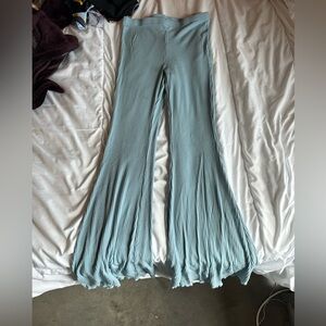 Light Blue Rayon Flare Pants